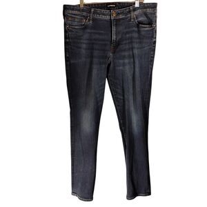 Express jeans mens 36x32 blue denim slim fit dark wash stretch pants